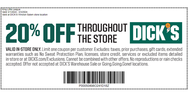 In-Store Only valid 3/1/2024 thru 3/3/2024